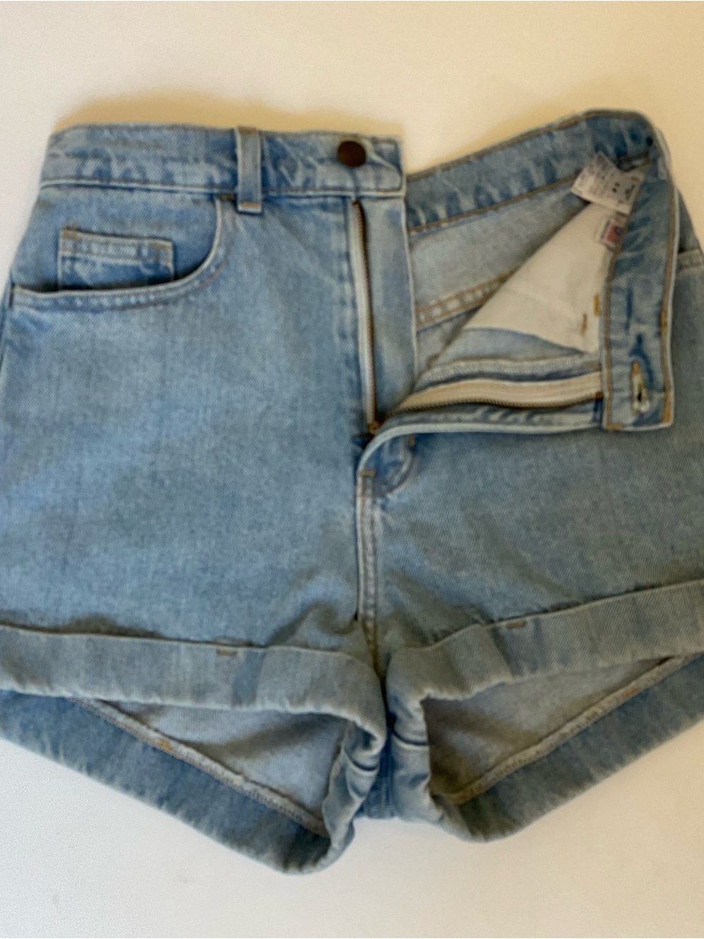American Apparel High Waist Cuff Jean Shorts 28 - Picture 4 of 14